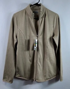 PGA TOUR NWT WOMEN'S FULL ZIP LIGHTWEIGHT L/S TAUPE JACKET SIZE LARGE - Picture 1 of 12