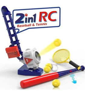 iPlay, iLearn Kids Pitching Machine Toys, 2 in 1 RC Baseball Tennis Pitcher,... - Picture 1 of 8