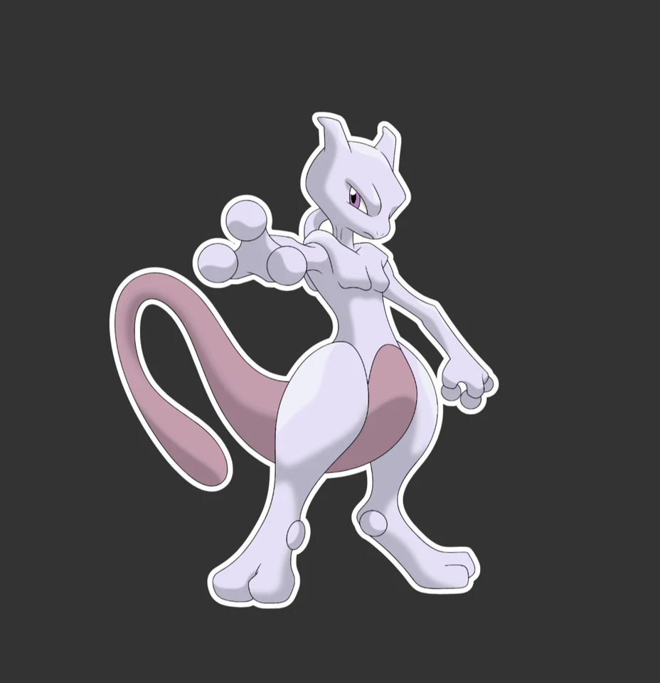Mewtwo Pokemon Sticker Decal - Image 1 of 1
