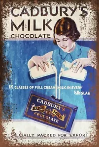 Cadbury's Dairy Milk Advert Vintage Look Retro Style Metal Sign, Chocolate Bar - Picture 1 of 1