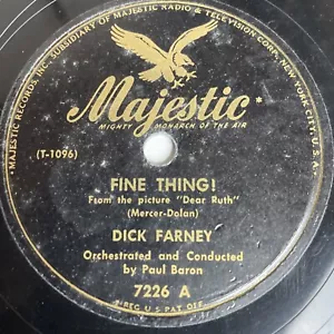 10" 78 RPM-Dick Farney-Fine Thing!/If My Heart Had a Window/Majestic 7226 - Bild 1 von 4