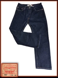 Levi's 505 Regular Fit Men's Jeans Blue Size 32x30 Dark Wash 5 Pocket 382484 - Picture 1 of 8