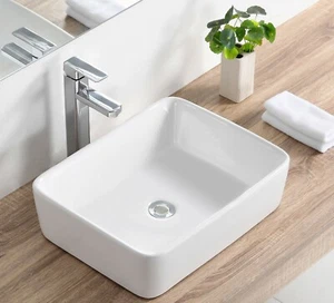 DeerValley 19""x15"" rechteckiges Badezimmer Gefäßspüle Porzellan Keramik Waschtisch Waschbecken - Bild 1 von 8