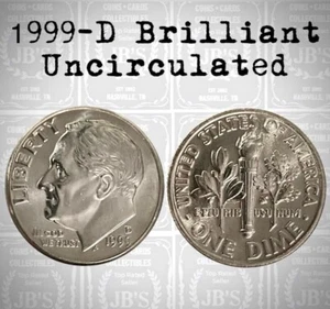 1999 D Roosevelt Dime BRILLIANT UNCIRCULATED *JB's Coins* - Picture 1 of 3
