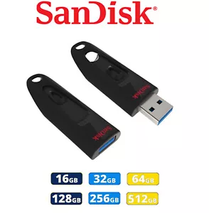 SanDisk Ultra 32GB 64GB 128GB 16GB 256GB 512GB USB 3.0 Flash Drive Stick SDCZ48 - Picture 1 of 7