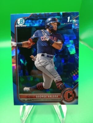 2022 Bowman #BCP-22 George Valera Chrome Sapphire RC 1st Bowman Cleveland QTY - Image 1 of 2
