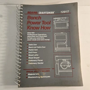 1989 Sears Craftsman 929117 Bench Power Tool Know How Guide Book Manual - Imagen 1 de 9