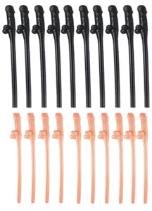 10 x Pink Black Willy Straws Hen Party Funny Hen Party Stag Party Secret Santa - Picture 1 of 5
