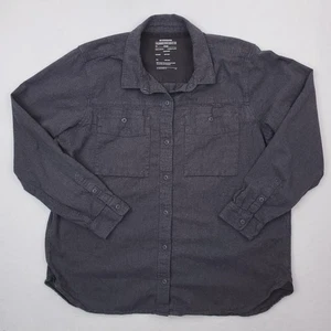 REI Cooperative Shirt Womens XL Gray Wallace Lake Flannel Button Up Outdoor Camp - Picture 1 of 10