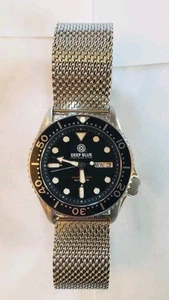 40mm DEEP BLUE MEN'S DIVE WATCH AUTO Nh35 Black Dial . Mint Condition - Picture 1 of 17