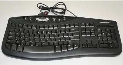 Microsoft Comfort Curve Ergonomic Keyboard 2000 v1.0 KU0459 Wired Tested Works - Image 1 of 3