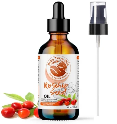 Organic Cold-Pressed Rosehip Seed Oil 100% Pure Raw Skin Hair Face Anti-Aging - Image 1 of 4
