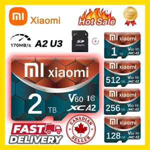 Carte mémoire Micro SD 1 To 512 Go 256 Go 128 Go stockage V60 carte SD/TF PC portable Mac - Photo 1 sur 6
