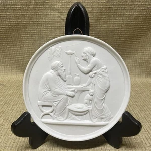 Royal Copenhagen Bisque Wall Plaque Hanging Four Seasons Winter  - Picture 1 of 3