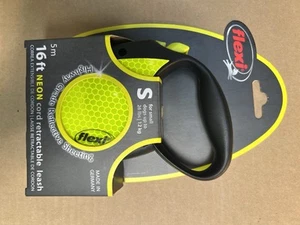 Correa de plástico retráctil Flexi amarillo neón para perro pequeña - Hecha en Alemania - Imagen 1 de 2