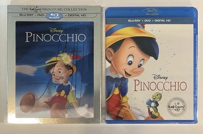 Disney Pinocchio (Blu-ray + DVD + Digital Code) w Lenticular Slipcover SEALED - Image 1 of 2