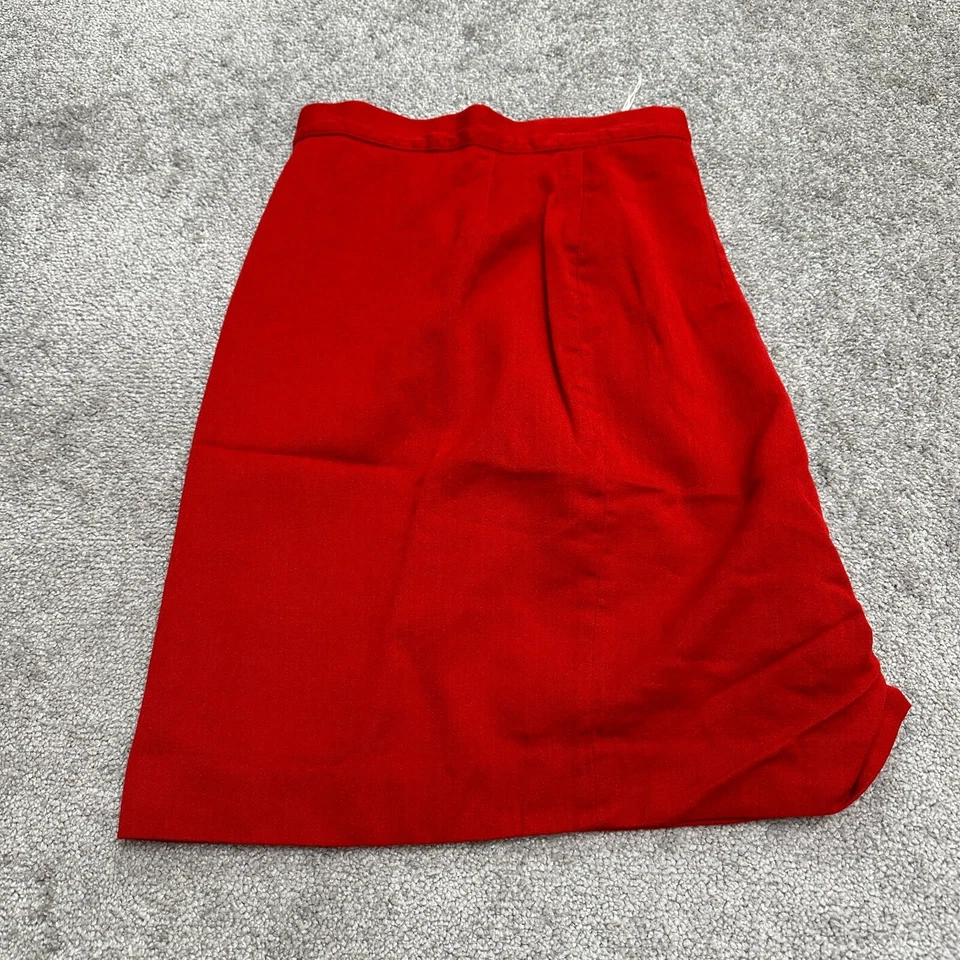 Alberto Makali Vintage Wool A-Line Midi Skirt Women 10 Red Lined Office 24x20.5 - Image 1 of 4