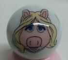 Very Nice Miss Piggy Muppets Collectible Glass 1" Logo Marble w/ Stand