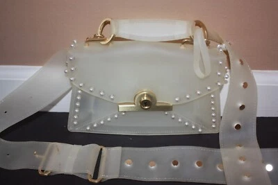 Zac Posen Amelia ? RARE Frosty Clear Crossbody Bag with Faux Pearls Used Once - Image 1 of 4