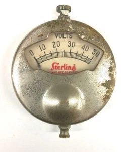 Vintage White Face- Sterling Volt Meter 0-50 V - Picture 1 of 1