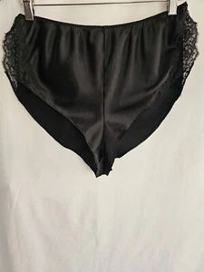 VS Panties Womens Black Satin Panty Size Medium - Picture 1 of 8