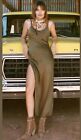 NWT Spell & the Gypsy Collective Designs Cabin Love Silk Slip Dress Olive XS