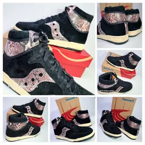 US 13 -Saucony / Packer- Men's -Black Snakeskin -Retro Hangtime Hi -70127-1- NIB - Picture 1 of 20