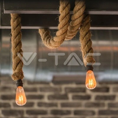 LAMPADARIO IN CORDA CON PORTALAMPADA PER LAMPADINE E27  SKU 3754 - Immagine 1 di 3