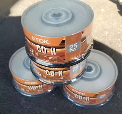 4 Packs 15 TDK DISCS CD-R 24 MINUTE 210MB 24x  New - Image 1 of 4