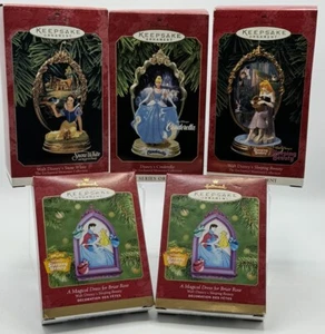 Vintage Hallmark Keepsake Disney Princess Ornament Lot Of 6 Enchanted Memories - Picture 1 of 7
