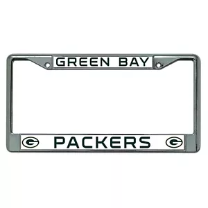 Football Team Green Bay Packers Metal Chrome License Plate Frame - 1 PC - Picture 1 of 1