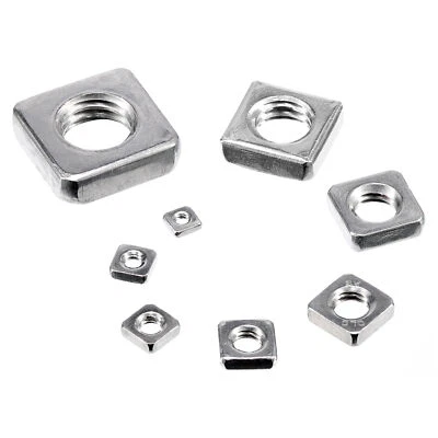 Vierkantmuttern flache niedrige Form DIN 562 Edelstahl A2 V2A Gleitmutter - Bild 1 von 3