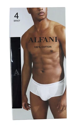 Paquete de 4 calzoncillos Alfani 100 % algodón sin etiquetas que absorben la humedad ropa interior para hombre nuevos en paquete Foto 1 de 3