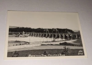 RPPC Bonneville Dam Columbia River Real Photo Postcard Vintage Ellis 6475 Kodak - Picture 1 of 2