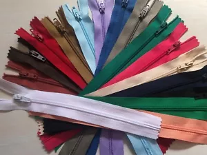 ZIPS CLOSED END NYLON ZIP X 1 CHOOSE SIZE AND COLOUR FROM 4" to 22" - Picture 1 of 14