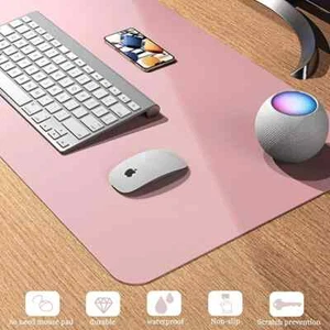 Pink Non-Slip Desk Pad, Mouse Pad, Waterproof PVC Leather 23.6"x13.7" - Picture 1 of 9