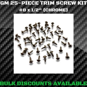 1950-1999 Olds Delta 88 98 Fender Wheel Well Opening Molding Trim Screws CHROME - Picture 1 of 2