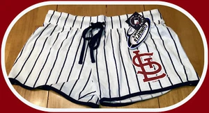 Women's Sports Concepts White St. Louis Cardinals Vigor Pinstripe Sleep Shorts - Picture 1 of 3