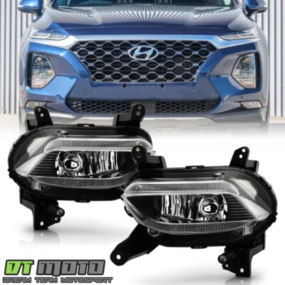 For 2019-2020 Hyundai Santa Fe Bumper Fog Lights Lamps w/ Switch Kits Left+Right - Image 1 of 4