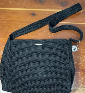 The Sak Black Crochet Shoulder Bag Original Sustainable Indio - Picture 1 of 14