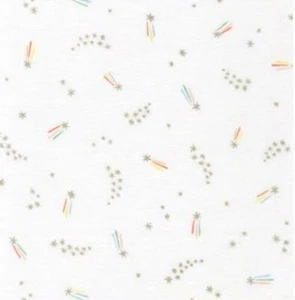 NURSERY FLANNEL Robert Kaufman Sewing Fabric .722 yd (26") x 44" SHOOTING STARS - Picture 1 of 3