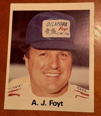 1982 Avalon Hill USAC Indy 500 Board Game Card, A.J. Foyt - Image 1 of 2