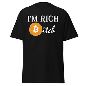 Camisa de manga corta I'm Rich with Bitcoin Bitch Crypto Clothing - Imagen 1 de 10