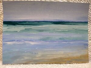 Peinture originale ACEO "plage de printemps" plage océanique sable paisible 