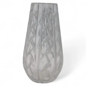 Jarrón Waterford de cristal de plomo de 9" de alto con patrón de bambú esmerilado y transparente - Imagen 1 de 6