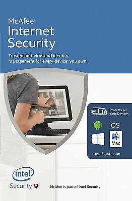 DOWNLOAD McAfee Internet Security 2022 3 Devices 1 Year - FAST Delivery By Email • 5.95£