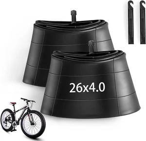 Confezione 2 Tubi 26 X 4.0 Fat Tire Tube Schrader Valvola Antiforatura Bici per 26 X - Foto 1 di 1