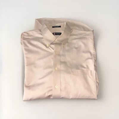 Camisa de vestir de manga larga Chaps para hombre grande sin arrugas abotonada usada en excelente estado caqui DC Foto 1 de 4