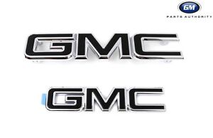 2020-2023 GMC Acadia Front & Rear Black Emblem Kit 84807827 Genuine OEM GM 