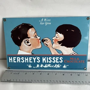 Hershey’s Kisses Porcelain Sign 1991 Ande Rooney VTG Reproduction Made In USA - Picture 1 of 4